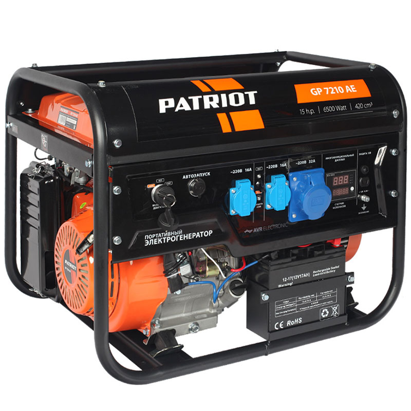 Генератор Patriot GP-7210ae. Фото 1 (лицевая сторона)